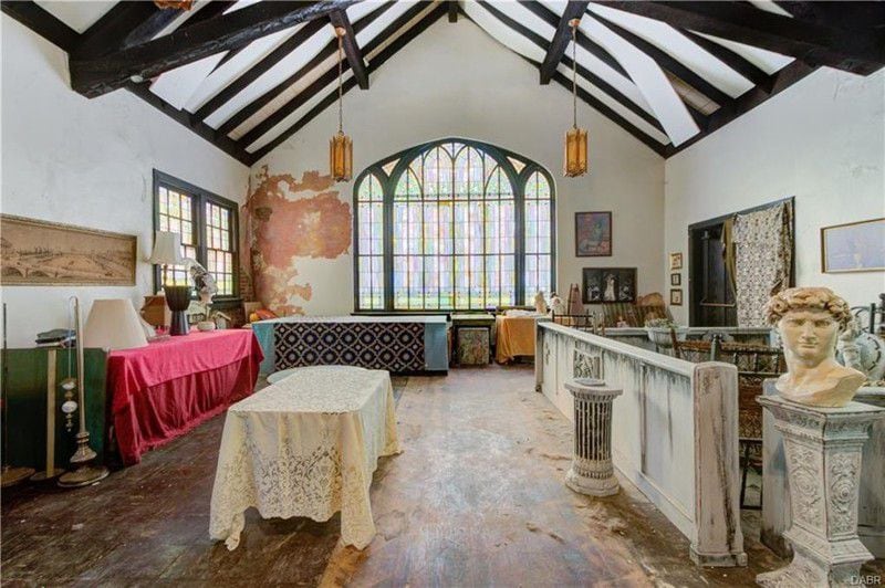 The interior of an abandoned church for sale in Dayton, Ohio. (Photo courtesy Realtor.com)