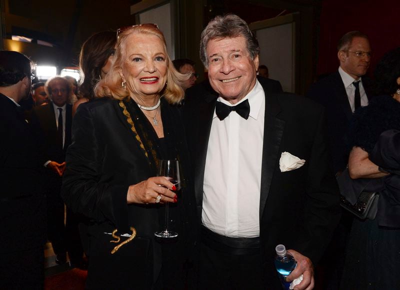 FILE - Gena Rowlands, left, and Robert Forrest attend the Governors Ball after the Oscars on Sunday, Feb. 28, 2016, at the Dolby Theatre in Los Angeles. (Photo by Al Powers/Invision/AP, File)