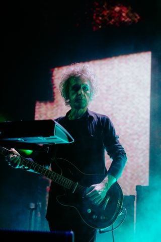 The Cure performs to an excited crowd at the State Farm Arena on June 27, 2023. (Sophie Harris for The Atlanta Journal-Constitution).