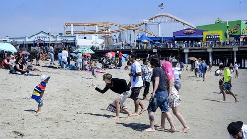 Santa Monica Beach, just north of the pier. (Cristopher Reynolds/Los Angeles Times/TNS)