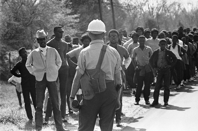 Camden, Alabama Mayor F. R. Albritton confronts civil-rights demonstrators in 1965. (AP Photo)