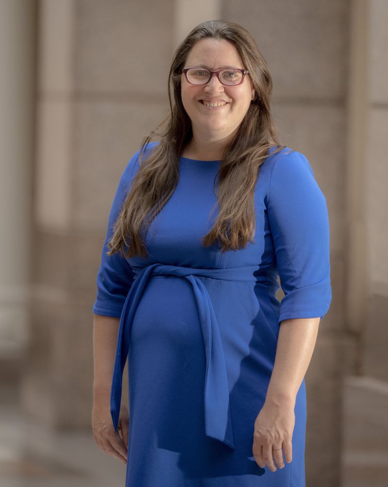 Texas House of Representatives member Erin Zweiner photographed in the Texas State Capitol, Friday, Sept. 6, 2024, in Austin, Texas. (AP Photo/Michael Thomas)