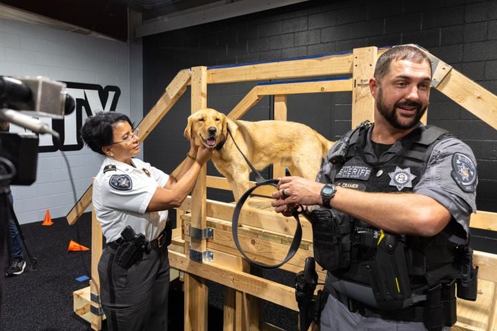 Cobb County unveils K9 trained to detect electronic devices
