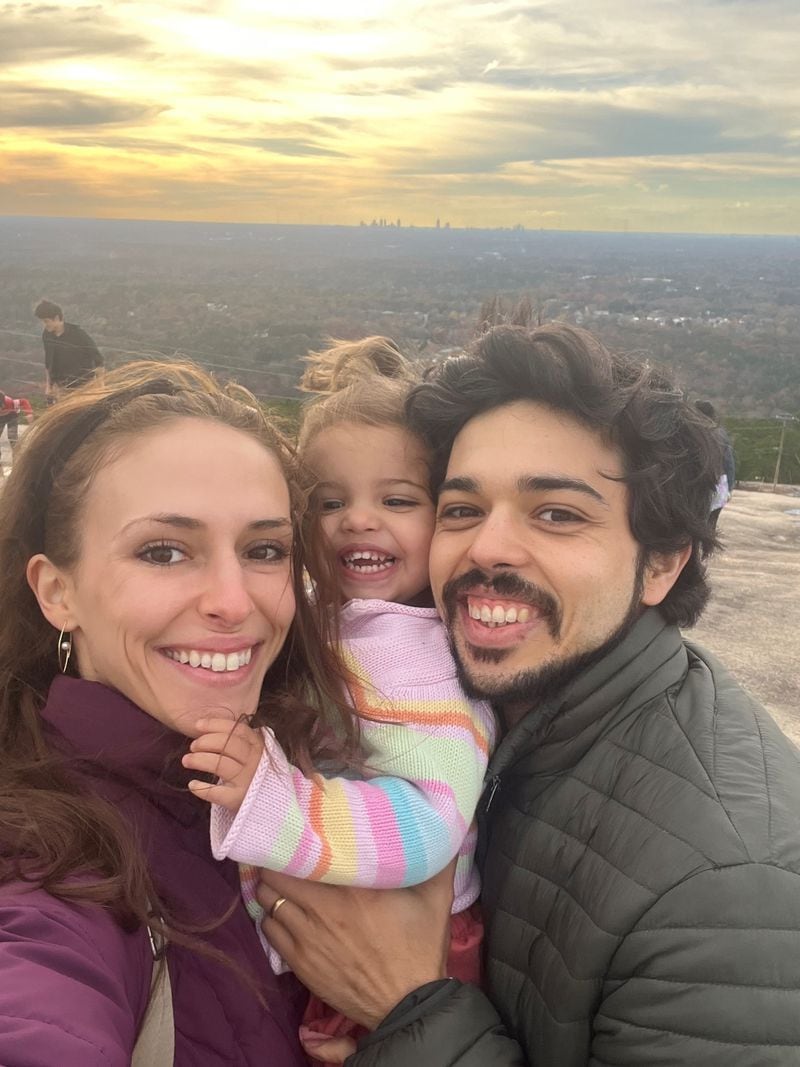 Emily Carrico, Alina and Sergio Masero atop Stone Mountain in 2023. Courtesy of Emily Carrico and Sergio Masero