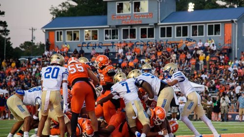 North Cobb gets the ball in the endzone on a running play during their football game against McEachern in Kennesaw, GA on August 23, 2024 (Jamie Spaar for the Atlanta Journal Constitution)