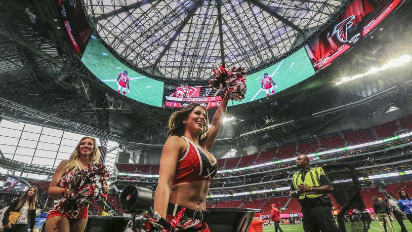 Why does the lighting at the Falcons' new stadium look so bright