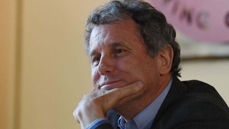 U.S. Sen. Sherrod Brown (D-OH) waits as he is introduced at the Lovelady Brewing Company as part of the Nevada Democratic Party's lecture series, "Local Brews + National Views" on February 23, 2019 in Henderson, Nevada. Brown, a potential Democratic presidential candidate, met with voters as part of his Dignity of Work listening tour of early-voting primary states.