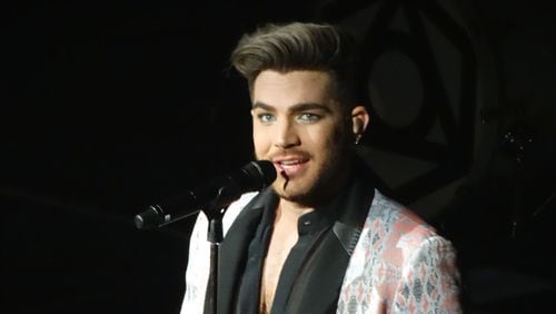 Adam Lambert had a blessed good time at the Tabernacle Tuesday night. CREDIT: Rodney Ho/ rho@ajc.com