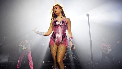 Chappell Roan performs during her 'Midwest Princess Tour' at the Brixton Academy in London on September 21, 2024. (Courtesy of Jim Dyson/Getty Images)