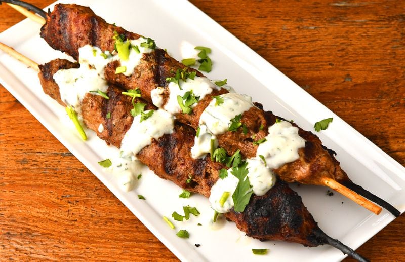 Seekh Kabob with Raita is a mother-approved offering at NaanStop. (Styling by Neal and Samir Idnani / Chris Hunt for the AJC)