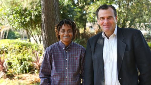 Plaintiff Jameka Evans and Lambda Legal attorney Greg Nevins. (Photo courtesy of Lambda Legal)