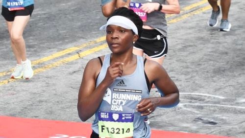 Lisa Cupid runs The Atlanta Journal-Constitution Peachtree Road Race on July 4, 2022, in Atlanta. Photo provided