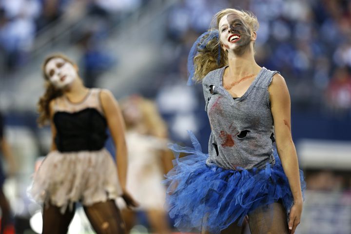 NFL cheerleaders dress for Halloween