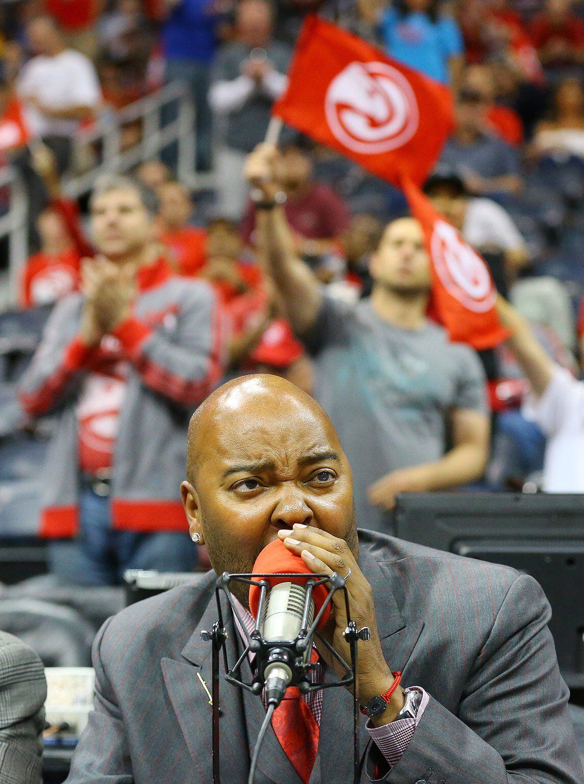 Ryan Cameron says he's the new public address announcer for the Falcons