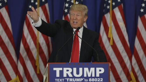 Donald Trump speaks during a news conference. (AP Photo/Lynne Sladky)