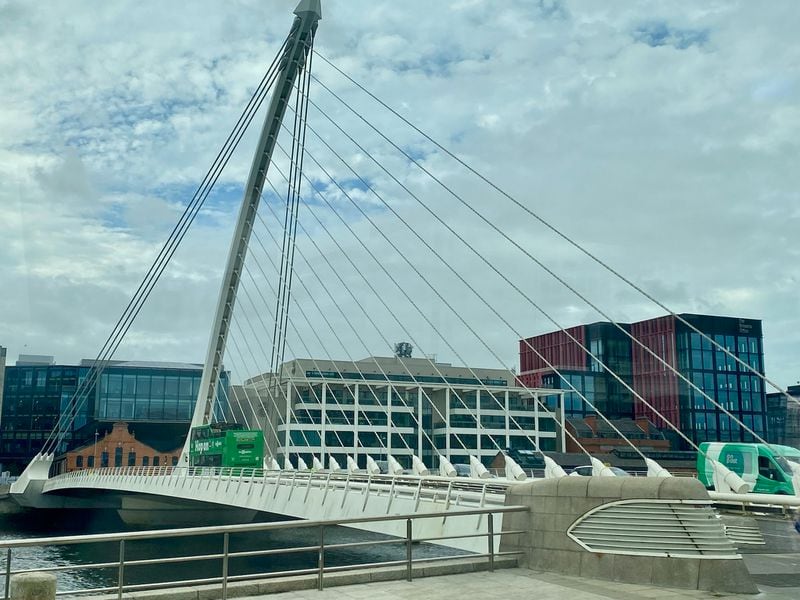 The Samuel Beckett Bridge in central Dublin. Beckett was an Irish writer. (AJC photo by Ken Sugiura)