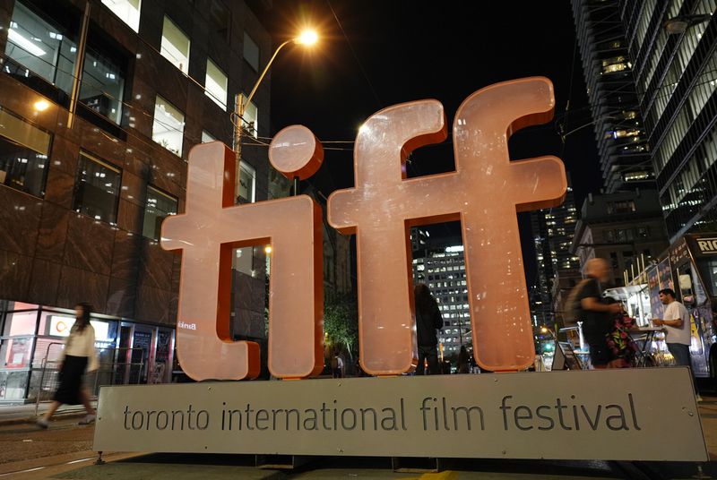 A welcome sign for the 2024 Toronto International Film Festival is pictured on the opening night of the festival, Thursday, Sept. 5, 2024, in Toronto. (AP Photo/Chris Pizzello)