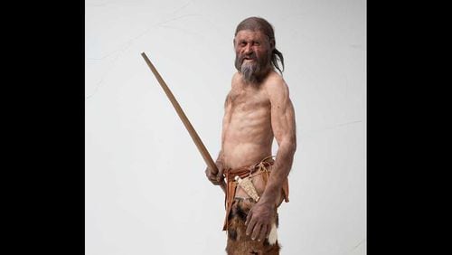 A reconstruction of Ötzi the Iceman, who lived between 3350 and 3105 B.C. (Photo Credit: University of West Georgia.)