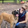 A DeKalb County volunteer appears with Janet about a year ago when Janet was at the shelter.