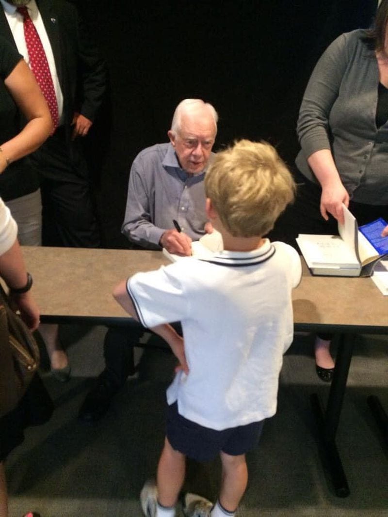 Holly Ozsan's nephew Wesley meets Jimmy Carter.