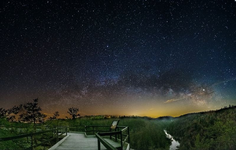 A night sky view from the Lilly Bluff Overlook at Clear Creek Gorge inside the Obed Wild and Scenic River unit of the National Park Service in Tennessee.
(Courtesy of Mark Leckington)