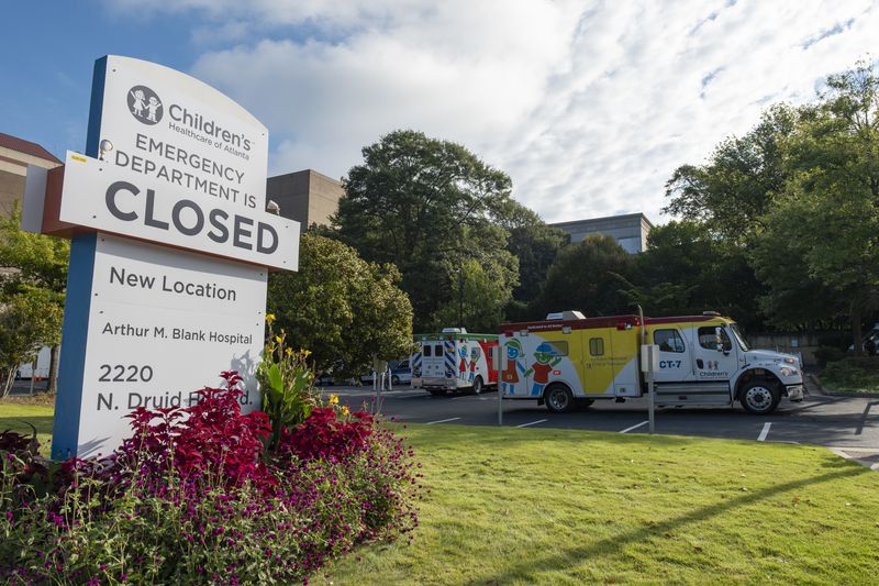 Children's Healthcare of Atlanta's Egleston Hospital is closed.  Patients are being transported to the new Arthur M. Blank Hospital on Sunday, Sept. 29, 2024.   (Photo by Ben Gray for The Atlanta Journal-Constitution)