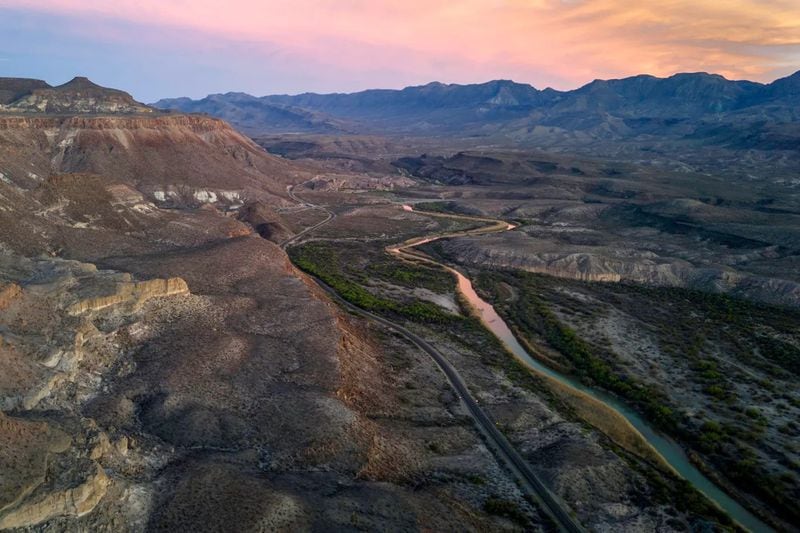 The Rio Grande forms the U.S.-Mexico border at Big Bend Ranch State Park near Presidio, Texas, which is situated right at the edge of the Chihuahuan Desert. (JOHN MOORE/GETTY IMAGES)