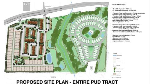 The developer, HP Friendship, wants to abandon the original plan to construct a senior living multi-family community to develop 325 luxury apartments. (Courtesy Town of Braselton)