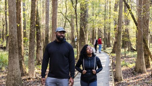 A family admires some of the tallest trees in Eastern North America at Congaree National Park
Courtesy of Experience Columbia, SC / Forrest Clonts