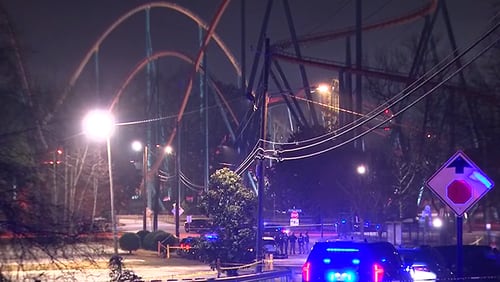 Cobb police got into a shootout with a person outside Six Flags on Saturday after a large crowd allegedly fought inside the park, authorities said. March. 3, 2024.