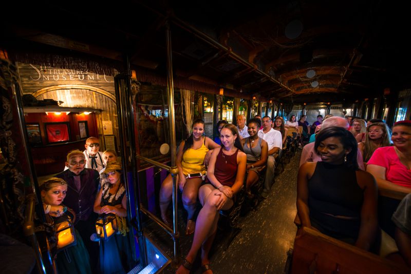 The Ghosts and Gravestones trolley tour takes riders to some of the most haunted spots in Key West, Florida. 
Courtesy of Ghosts and Gravestones.