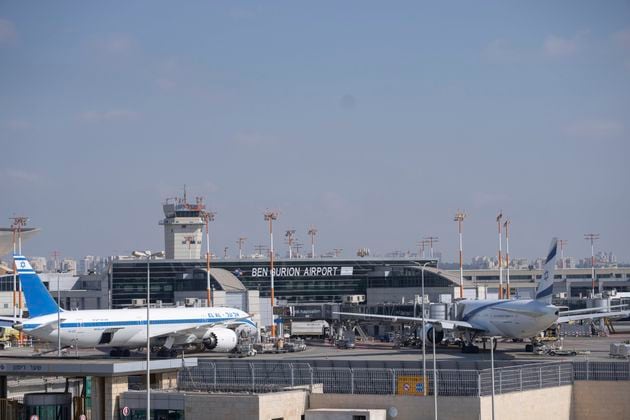 Two planes are parked at Ben Gurion International Airport near Tel Aviv, Israel, Monday Sept. 2, 2024. (AP Photo/Ohad Zwigenberg)