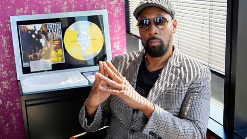 Musician, actor and filmmaker RZA poses for a portrait at his office, Wednesday, Aug. 28, 2024, in Los Angeles. (AP Photo/Chris Pizzello)