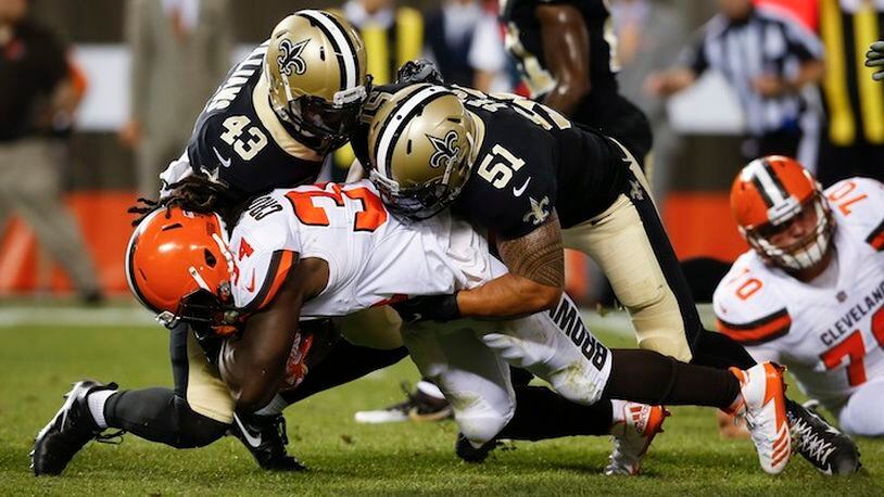 Controversial t-shirts, posters seen at Browns preseason game