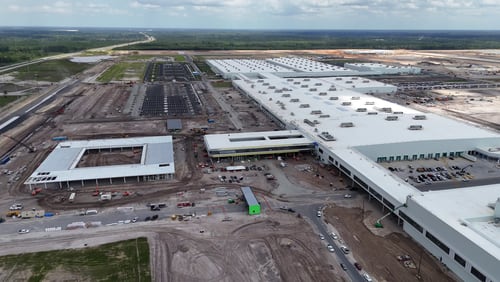 The Hyundai electric vehicle assembly plant, near Savannah, Georgia, seen here on June 18, 2024, is to begin production of the Hyundai IONIQ 5 later this year. (Photo courtesy of HMGNA)