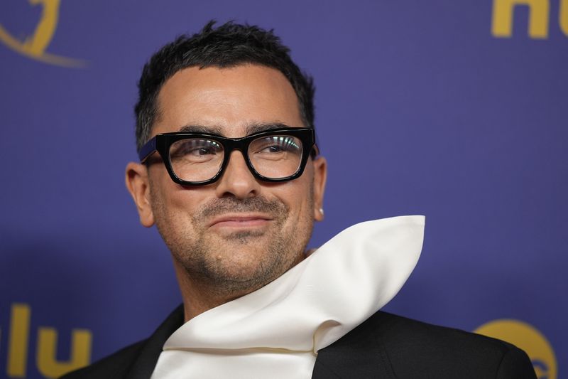 Dan Levy arrives at the 76th Primetime Emmy Awards on Sunday, Sept. 15, 2024, at the Peacock Theater in Los Angeles. (AP Photo/Jae C. Hong)