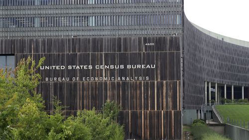 The headquarters of the U.S. Census Bureau is seen in Suitland, Md., Thursday, Aug. 29, 2024. (AP Photo/Brian Witte)