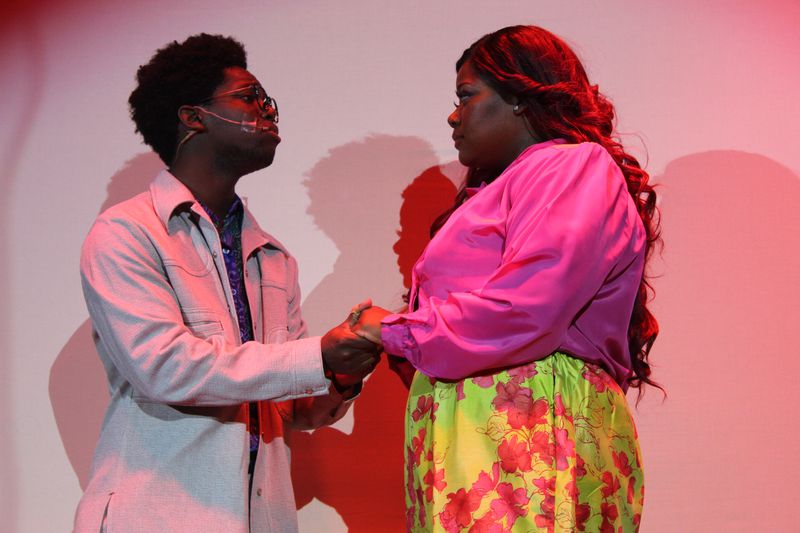 Andrew Goodall as Seymour and Michiah Merriweather as Audrey in "Little Shop of Horrors."