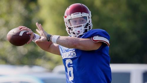 Baker Mayfield at practice.