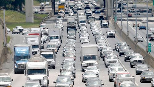 Traffic heads north on I 85 on Monday, May 15, 2023. Miguel Martinez /miguel.martinezjimenez@ajc.com