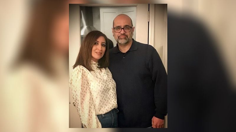 Ghada Elnajjar and her husband, Nidal Ibrahim, live in Alpharetta. She says more than 100 of her relatives and extended family members have been killed in Gaza since October. (Courtesy photo)