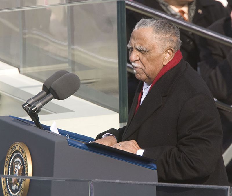 The Rev. Joseph E. Lowery gives the benediction at the end of the swearing-in ceremony at the U.S. Capitol in Washington on Jan. 20, 2009.