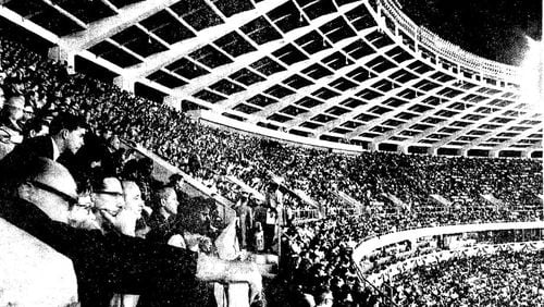 The first game at Atlanta Stadium was held in April 1966.