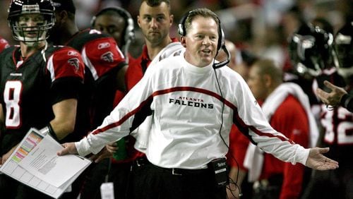 Falcons coach Bobby Petrino watches his team get pummeled by the Saints on "Monday Night Football."