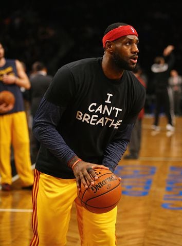 LeBron James wears 'I can't breathe' shirt before Cavs game