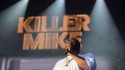 Killer Mike performs at ONE Musicfest at Piedmont Park in Atlanta on Sunday, October 29, 2023. (Arvin Temkar / arvin.temkar@ajc.com)