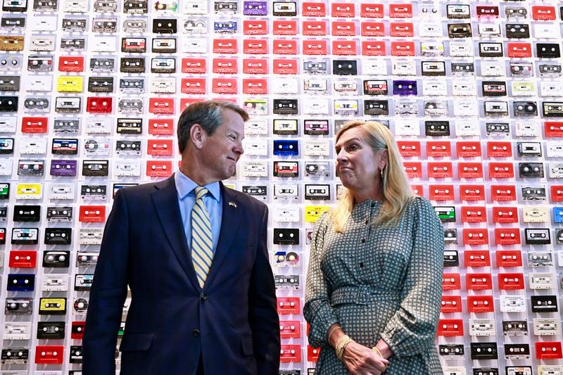 Gov. Brian Kemp tours the Google Midtown office with Marty Kemp on Wednesday, July 27, 2022. (Natrice Miller/natrice.miller@ajc.com)