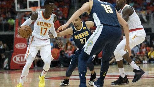 Hawks point guard Dennis Schroder returned to the lineup after missing two games with an ankle injury. (Branden Camp/Special to AJC)