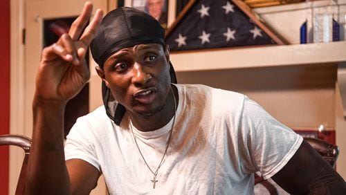 Terry Anthony, who was stabbed by an inmate seven times while in prison, talks about his experience during a interview in Luthersville, Georgia on Thursday, June 20, 2024.  (Ziyu Julian Zhu / AJC)