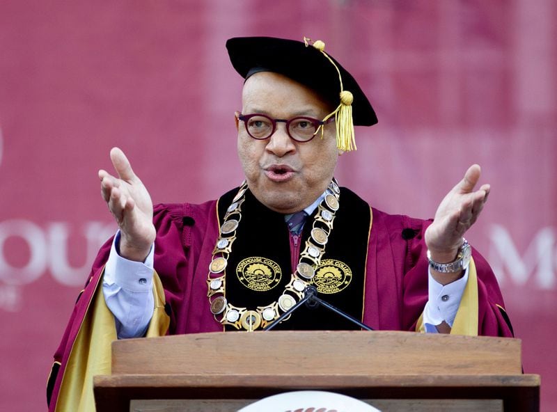 President David A. Thomas speaks during the 137th commencement that celebrates the classes of 2020 and 2021 on the Century Campus at Morehouse College on Sunday, May 16, 2021. (Photo: Steve Schaefer for The Atlanta Journal-Constitution)